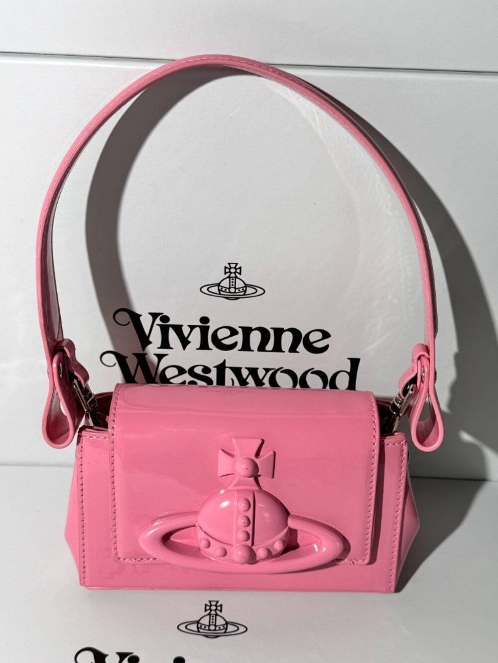 Vivienne Westwood Pink Handbag | Detachable Crossbody/Shoulder Bag